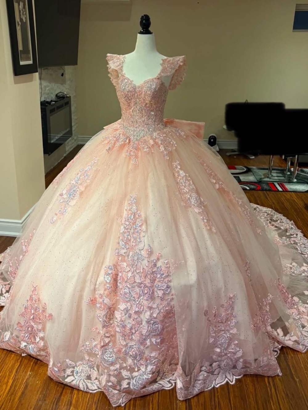 Pink Off-The Shoulder Ballgown Dress